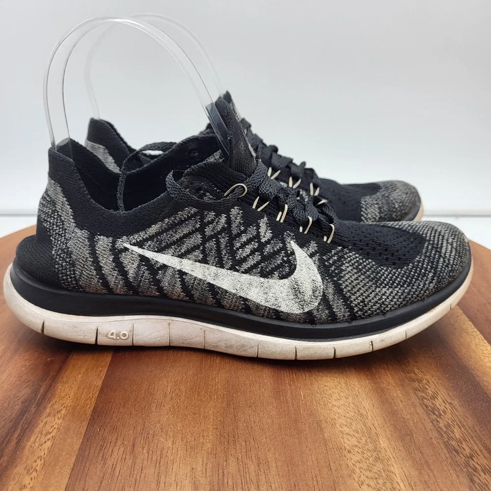 Nike Womens Free 4.0 Flyknit Running Shoes Womens 7‎ Black   717076-001 Sneakers